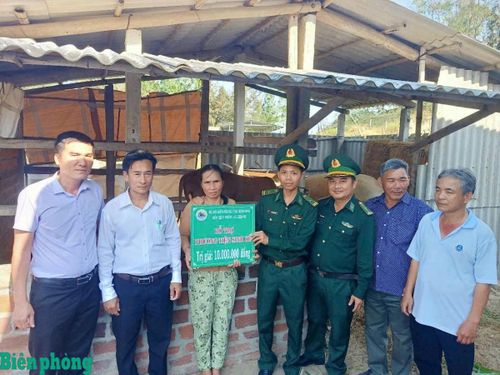 Cán bộ Bộ đội Biên phòng tỉnh Gia Lai hỗ trợ sinh kế cho người dân. Ảnh: Công Cường