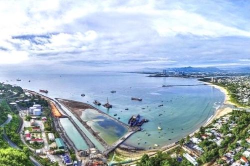 Toàn cảnh cảng Liên Chiểu thời điểm đang thi công phần cơ sử hạ tầng dùng chung.