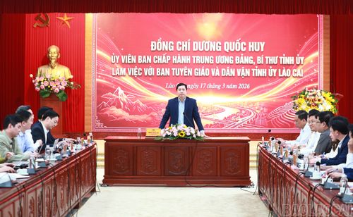 Đồng chí Dương Quốc Huy - Bí thư Tỉnh ủy phát biểu kết luận buổi làm việc.