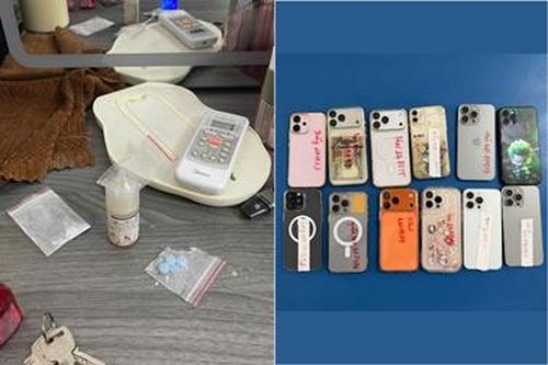 Nhóm đối tượng sử dụng trái phép ma túy cùng tang vật, bị Công an phường Hưng Phú bắt quả tang vào rạng sáng 28/2.