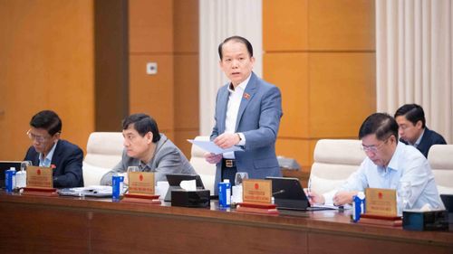 Chủ nhiệm Ủy ban Pháp luật và Tư pháp Hoàng Thanh Tùng nêu ý kiến tại phiên họp