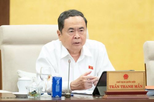Chủ tịch Quốc hội Trần Thanh Mẫn phát biểu ý kiến tại Phiên họp. Ảnh: VPQH