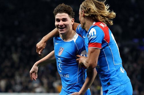 Alvarez tỏa sáng trong lần 100 khoác áo Atletico. Ảnh: UEFA