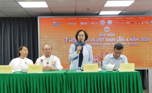 Bà Nguyễn Thị Khánh, Chủ tịch Hiệp hội Du lịch TP Hồ Chí Minh chia sẻ thông tin về Lễ hội Bánh mì Việt Nam năm 2026 vào sáng 19/3.