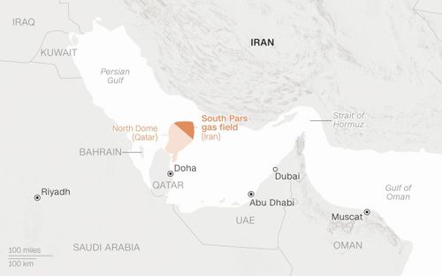  Vị trí mỏ khí South Pars. Đồ họa: CNN. 