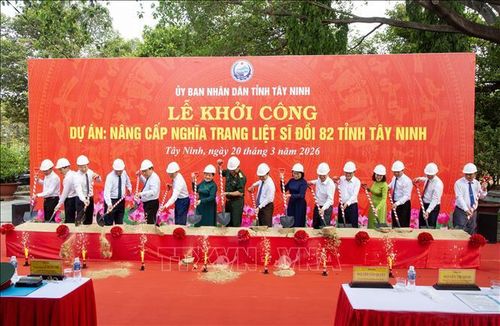 Nghi thức khởi công Dự án Nâng cấp Nghĩa trang Liệt sĩ Đồi 82 tỉnh Tây Ninh.