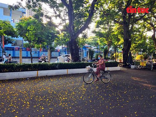 Sau khi khám và lấy thuốc xong, bà Trương Cẩm Hoa lại đạp xe về nhà.