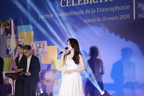 Ca khúc "La plus belle pour aller danser" do CLB Hippo Band, Khoa Pháp - Đại học ULIS, ĐHQG Hà Nội biểu diễn. Ảnh: Phạm Tuấn Anh/TTXVN