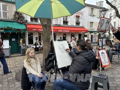 Đồi Montmartre chính là nơi các họa sĩ Paris tập trung để sáng tác. Ảnh: Ngọc Hiệp - P/v TTXVN tại Pháp 