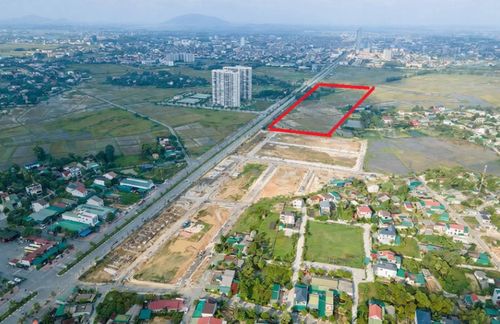 Khu đất hơn 2,2 ha (khoanh đỏ) tại trung tâm TP. Hà Tĩnh vừa được định giá 23,7 triệu đồng/m².