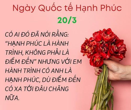Một mẫu thiệp chúc mừng ngày Quốc tế Hạnh phúc 20/3 đẹp và ý nghĩa tặng người thân yêu. 