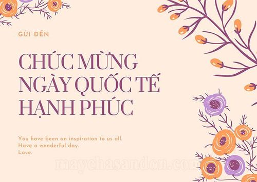Mẫu thiệp ngày Quốc tế Hạnh phúc 20/3 đẹp. 