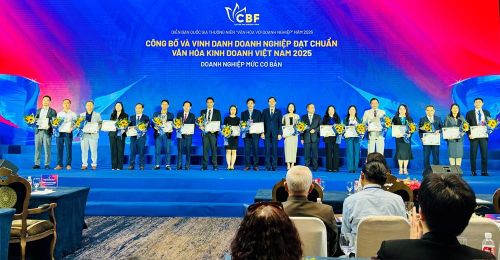 BTC trao chứng nhận cho các doanh nghiệp đạt chuẩn văn hóa kinh doanh Việt Nam năm 2025, mức cơ bản