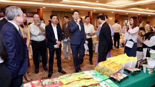  Doanh nghiệp giới thiệu sản phẩm tại chương trình. Ảnh: MINH XUÂN 