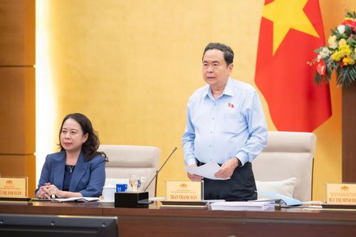 Chủ tịch Quốc hội Trần Thanh Mẫn chủ trì phiên thứ 5 của Hội đồng Bầu cử quốc gia. Ảnh: Quốc hội