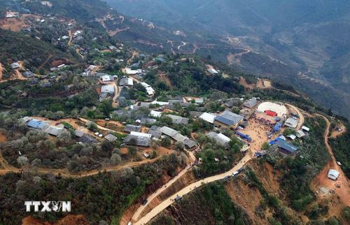 Bản Nậm Nghẹp, xã Ngọc Chiến (Sơn La) nơi tổ chức Ngày hội hoa sơn tra năm 2026. (Ảnh: Quang Quyết/TTXVN)