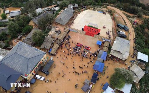 Bản Nậm Nghẹp, xã Ngọc Chiến (Sơn La) nơi tổ chức Ngày hội hoa sơn tra năm 2026. (Ảnh: Quang Quyết/TTXVN)
