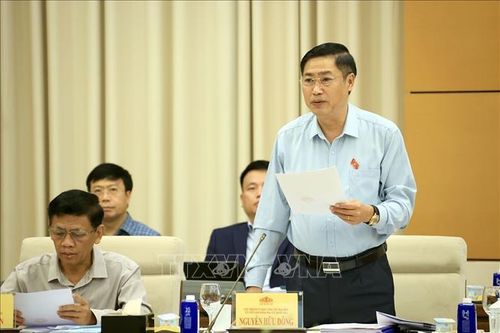 Chủ nhiệm Ủy ban công tác đại biểu, Ủy viên Hội đồng bầu cử Quốc gia Nguyễn Hữu Đông phát biểu. Ảnh: Tuấn Anh/TTXVN