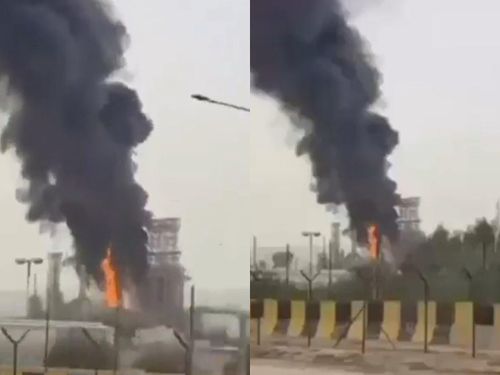  Nhà máy lọc dầu Mina Al-Ahmadi của Kuwait bị tấn công bằng máy bay không người lái của Iran ngày 20/3. Ảnh: X. 