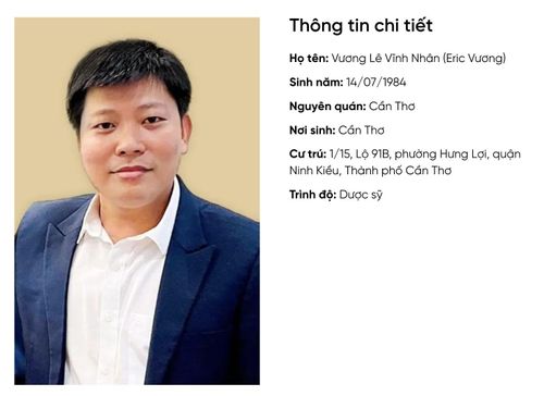 Thông tin giới thiệu ông Vương Lê Vĩnh Nhân (Eric Vương) trên website của HVA.