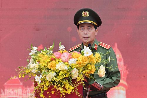 Thượng tướng Lê Quốc Hùng, Thứ trưởng Công an phát biểu tại Lễ khai mạc.