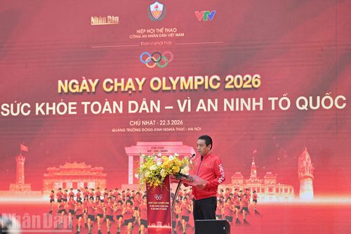 Đồng chí Hoàng Đạo Cương, Thứ trưởng Văn hóa, Thể thao và Du lịch phát biểu tại buổi lễ.