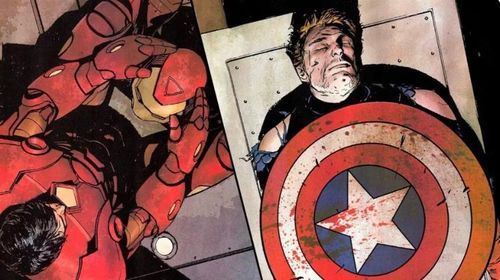  Trong Civil War, việc Marvel để cho xung đột giữa các nhóm siêu anh hùng kéo dài dần gây ra tranh cãi gay gắt bởi họ đã tự mâu thuẫn và làm suy yếu lẫn nhau thay vì chiến đấu với một kẻ phản diện thực sự. Nó buộc người đọc phải lựa chọn phe của Iron Man độc đoán hoặc Captain America quá nổi loạn. Về sau, Captain là người đầu tiên chịu nhượng bộ và thỏa hiệp. Nhưng điều không ai ngờ tới là đúng lúc đó, có kẻ đã ám sát người anh hùng vĩ đại nhất của Marvel. Cái chết của Captain America là một khoảnh khắc gây sốc đối với bất cứ một ai. Hơn thế nữa, sự kiện này đặt dấu chấm hỏi lên bản chất phi lý của toàn bộ câu chuyện giữa hai bên. “Liệu cuộc chiến đó có thực sự xứng đáng?”. 