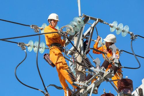 Nhân viên điện lực Đà Nẵng bảo dưỡng lưới điện.