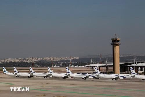 Máy bay của hãng hàng không El Al tại sân bay quốc tế Ben Gurion ở gần Tel Aviv, Israel. (Ảnh: THX/TTXVN)
