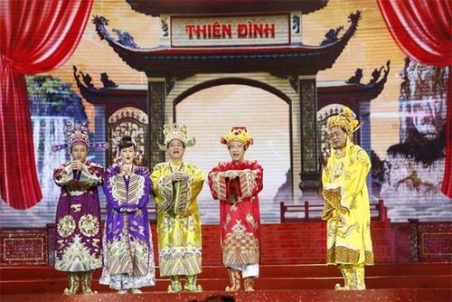 Dàn nghệ sĩ quen thuộc xuất hiện trong Táo quân 2025. Ảnh: VTV.