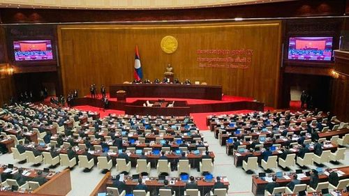 Quang cảnh một phiên họp của Quốc hội Lào. Ảnh: CTV