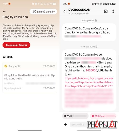  Nộp hồ sơ đăng ký xe lần đầu thông qua ứng dụng VNeID. Ảnh: MINH HOÀNG 