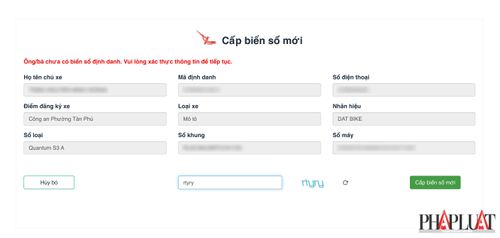  Bấm biển số online và nhận tại nhà. Ảnh: MINH HOÀNG 