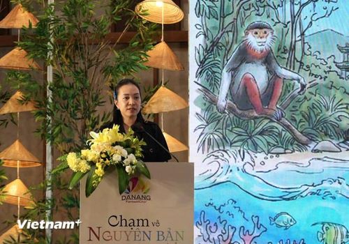 Bà Nguyễn Thị Hoài An, Phó Giám đốc Sở Văn hóa, Thể thao và Du lịch Đà Nẵng phát biểu tại buổi lễ. (Ảnh: Thanh Phong/Vietnam+)