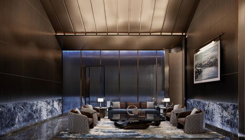 Phối cảnh phòng chờ Tổng thống nhà ga VIP.