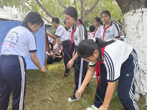 Học sinh thực hành làm việc nhóm.
