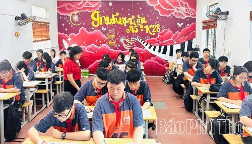 Học sinh lớp 9, Trường THCS Thọ Sơn quyết tâm đạt kết quả cao trong kỳ thi tuyển sinh vào lớp 10.