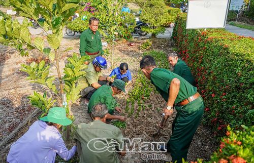 Hai thế hệ "bắt tay" thực hiện các công trình, phần việc làm đẹp quê hương
