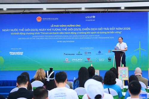 Thứ trưởng Bộ Nông nghiệp và Môi trường Lê Công Thành phát biểu tại buổi lễ. Ảnh: TÙNG ĐINH
