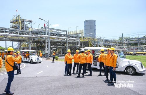 Đoàn công tác tỉnh Nghệ An tham quan Kho cảng LNG Thị Vải. Ảnh: Thành Cường