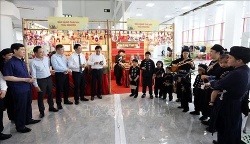 Các đại biểu xem trình diễn văn hóa vùng miền.