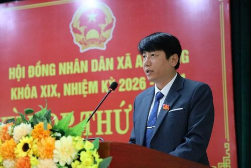 Đồng chí Nguyễn Việt Ba, Bí thư Đảng ủy, Chủ tịch HĐND xã An Nông phát biểu tại kỳ họp.