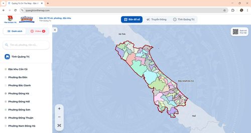 Giao diện bản đồ số "Quảng Trị on the map" - Ảnh: LT