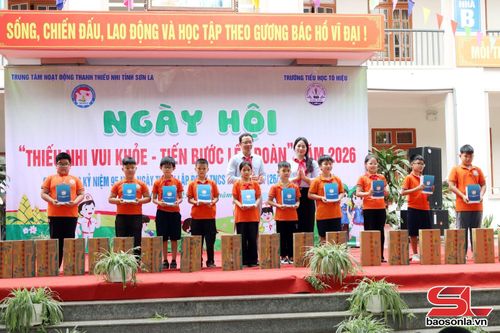 Tặng học bổng cho đội viên vượt khó.