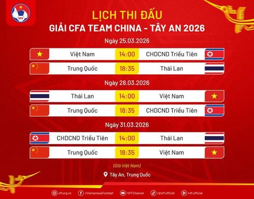 Lịch thi đấu của U23 Việt Nam ở giải giao hữu quốc tế tại Trung Quốc. Ảnh: Internet.