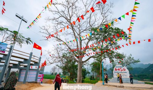 Không chỉ thu hút bởi vẻ đẹp thiên nhiên, mùa hoa gạo còn mang lại sức sống mới cho vùng quê này. Nhận thấy tiềm năng du lịch, chính quyền địa phương xã Nhân Hòa đã tổ chức Lễ hội hoa gạo, từng bước đưa hình ảnh của xã, của những cây hoa gạo đến gần hơn với du khách. Ảnh: Rạng Đông