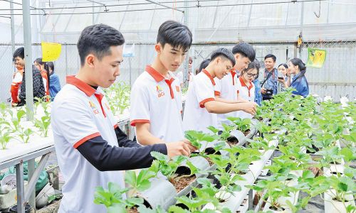 Tỉnh đoàn tổ chức chương trình tham quan, trải nghiệm các mô hình nông nghiệp ứng dụng công nghệ cao tại Trường Đại học Nông - Lâm Bắc Giang.