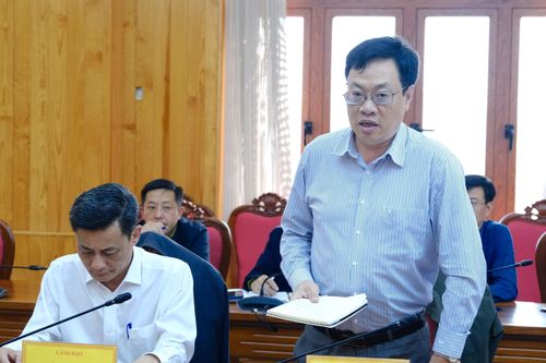 Đại diện lãnh đạo Sở Xây dựng phát biểu tại buổi làm việc