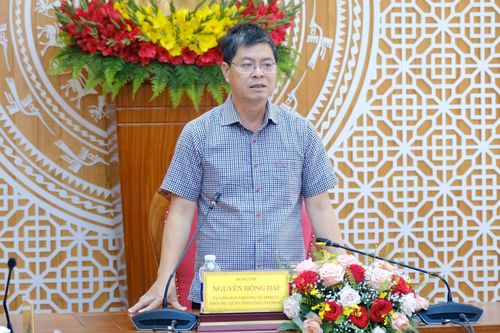 Đồng chí Nguyễn Hồng Hải, Ủy viên Ban Thường vụ Tỉnh ủy, Phó Chủ tịch UBND tỉnh phát biểu kết luận tại buổi làm việc