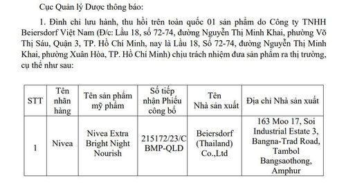 Doanh nghiệp phải tiếp nhận sản phẩm trả lại và tiến hành tiêu hủy theo quy định của Cục Quản lý Dược.